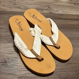 Natural Reflections Cream and Tan Sandals